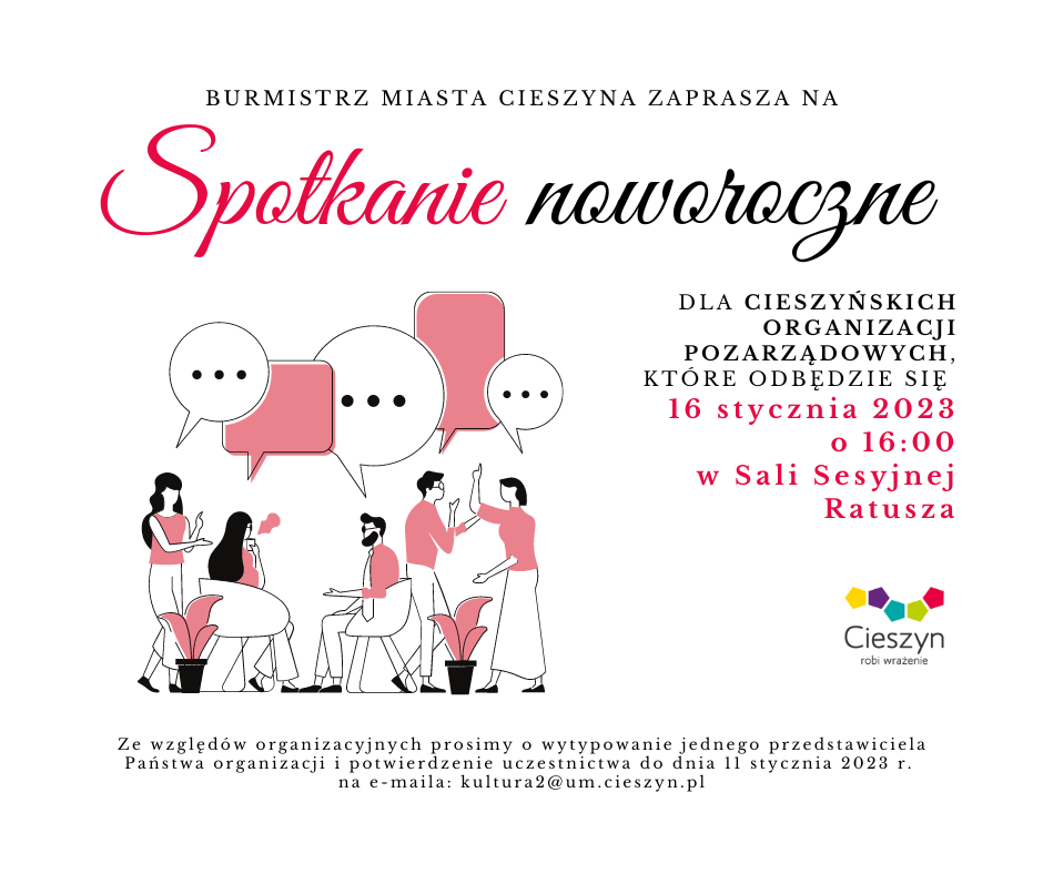 Grafika promująca spotkanie noworoczne dla organizacji pozarządowych